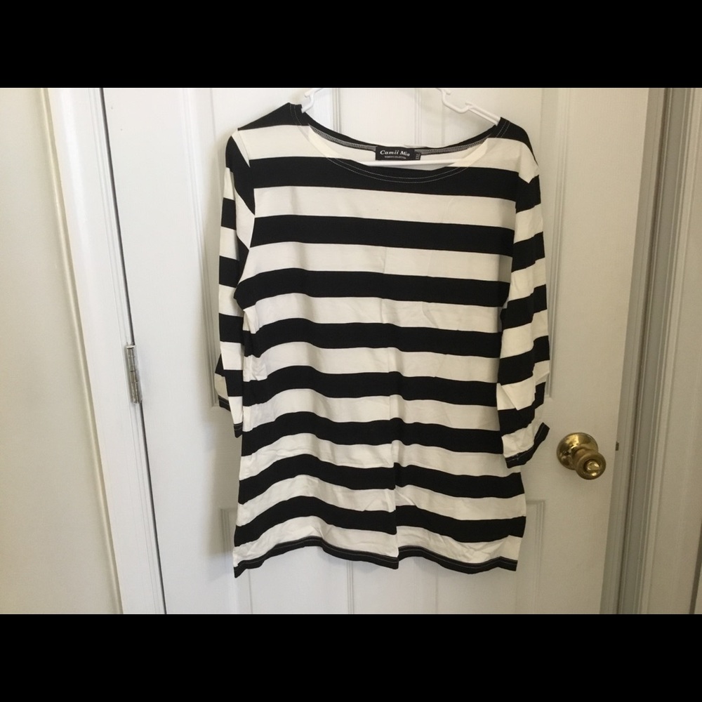 Black White Striped top